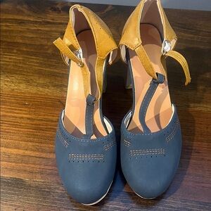 Elegant Two-Tone Women's T-Strap Heels